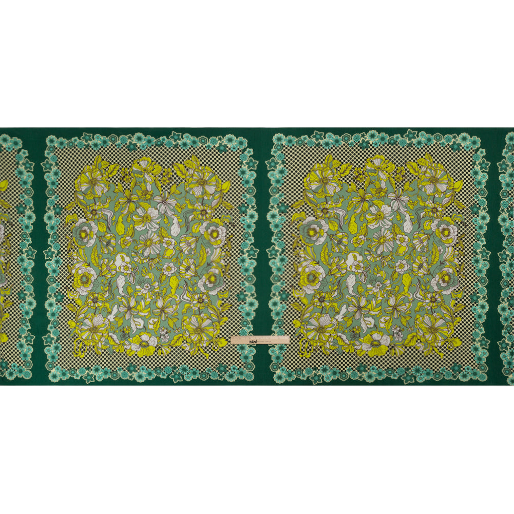 Mood Exclusive Green In Her Hair Crinkled Gauzy Viscose Crepe Panel Drape