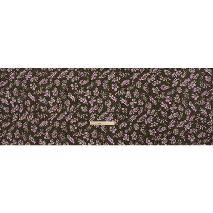 Mood Exclusive Olive Sprouting Sprigs Crinkled Gauzy Viscose Crepe Drape