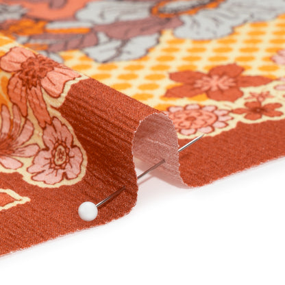 Mood Exclusive Orange In Her Hair Crinkled Gauzy Viscose Crepe Panel Folded