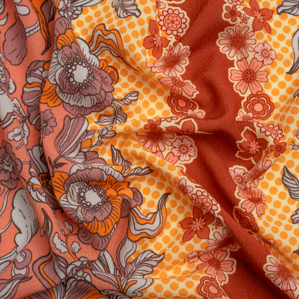 Mood Exclusive Orange In Her Hair Crinkled Gauzy Viscose Crepe Panel