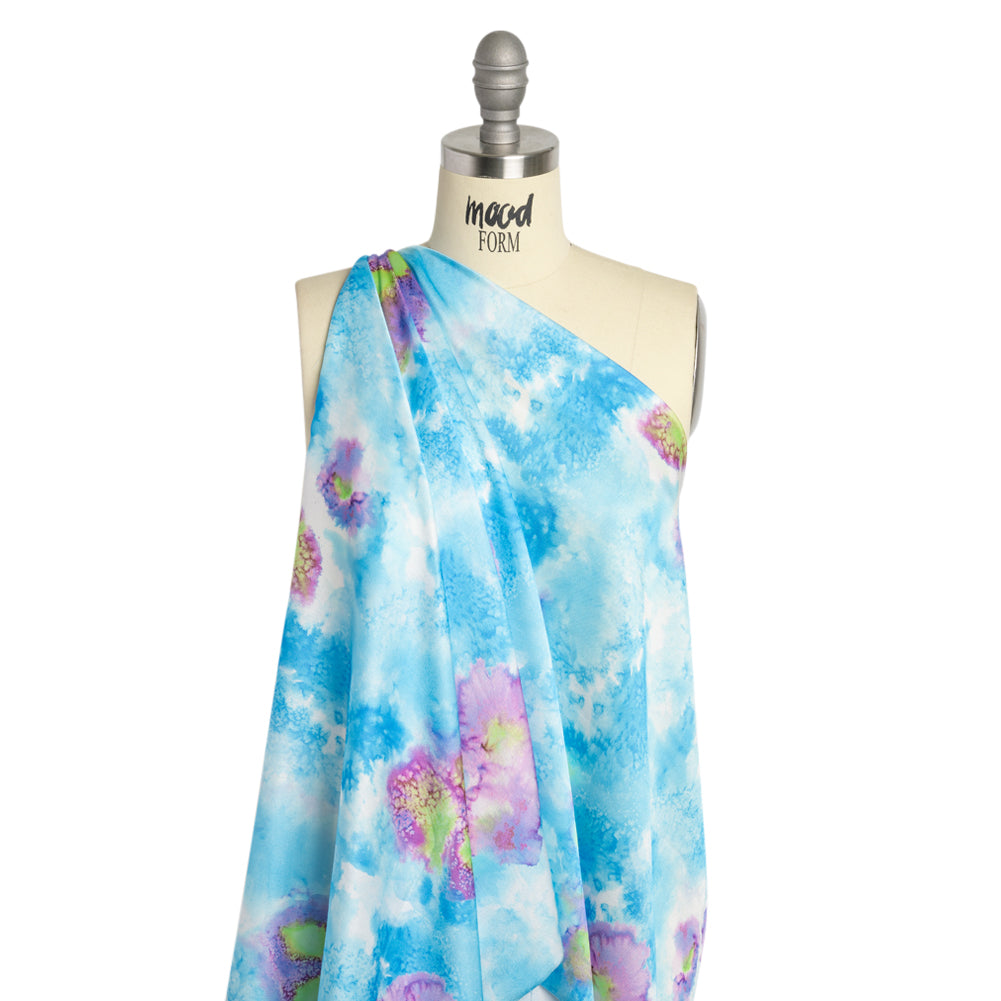 Mood Exclusive Blue Mindful Mapping Striped Viscose Dobby Detail