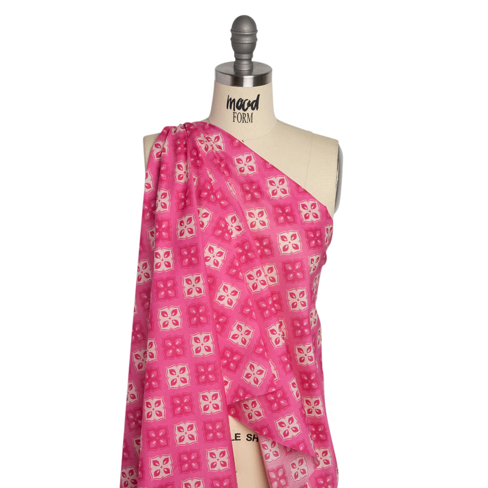 Mood Exclusive Pink Clover Lover Cotton Voile Drape