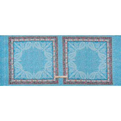 Metallic Striped Viscose Dobby Panel - Light Blue Paisley and Geometric - Mood Exclusive Bandana Bonanza