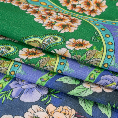 Mood Exclusive Feeling Floral Slubbed Gauzy Cotton Woven Panel Folded