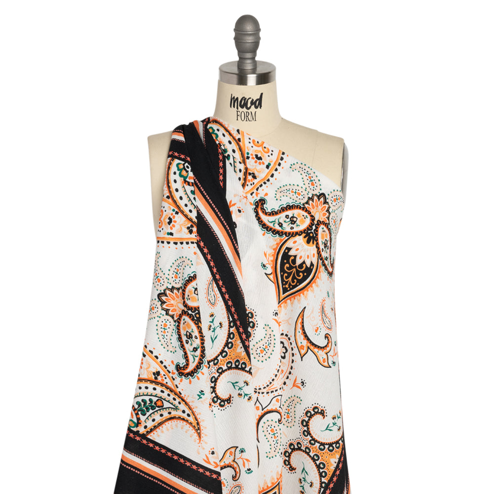 Mood Exclusive Black Whimsical Wardrobe Slubbed Gauzy Cotton Woven Panel Drape