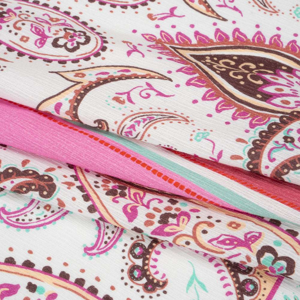 Mood Exclusive Pink Whimsical Wardrobe Slubbed Gauzy Cotton Woven Panel Folded