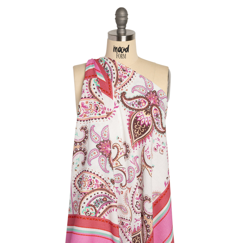 Mood Exclusive Pink Whimsical Wardrobe Slubbed Gauzy Cotton Woven Panel Drape