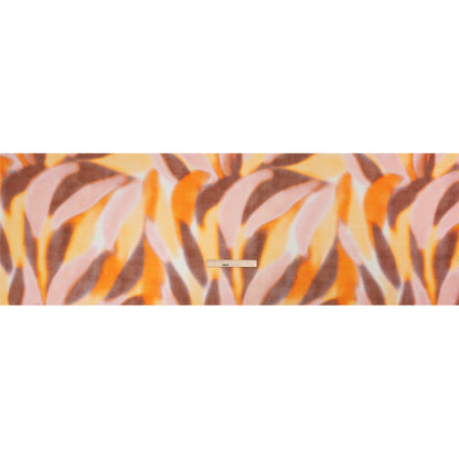 Slubbed Gauzy Cotton Woven Print - Orange, Pink and Brown Hazy Abstract - Mood Exclusive Scattered Sunlight Full