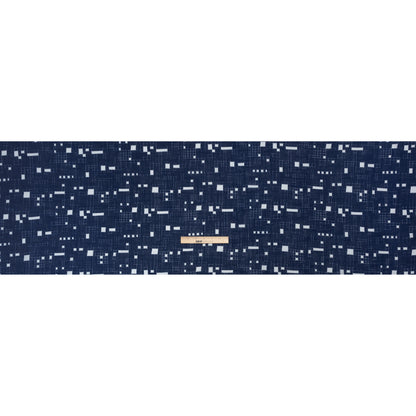 Slubbed Gauzy Cotton Woven Print - Navy Geometric Squares - Mood Exclusive Blocked In Full