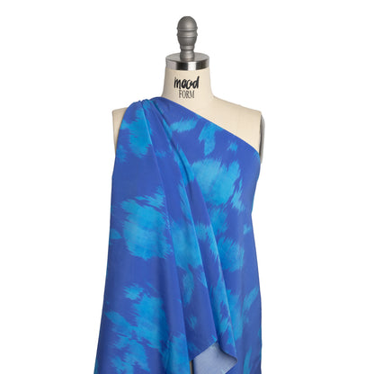 Mood Exclusive Pale Blue Dot Sustainable Viscose and Polyester Poplin Drape