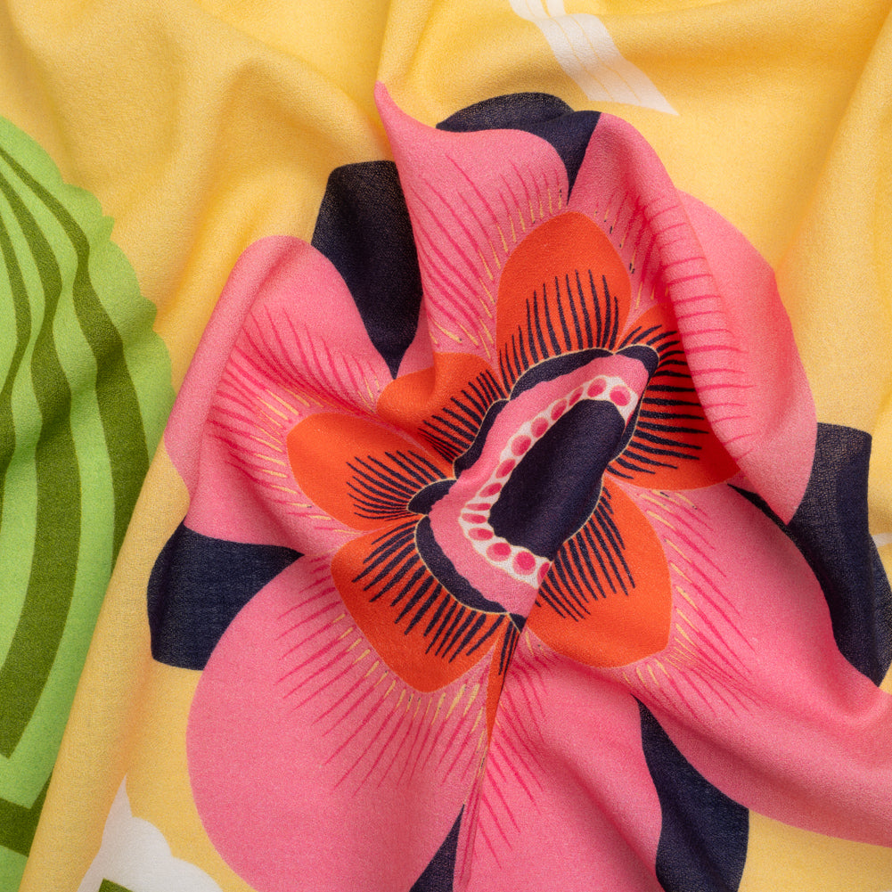 Mood Exclusive Yellow Coconut Breeze Cotton Crepe