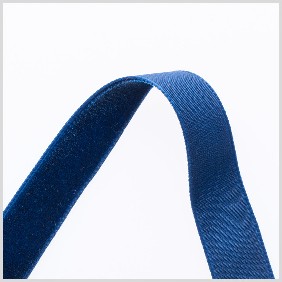 0.625" Deep Navy Nylon Velvet Ribbon Detail