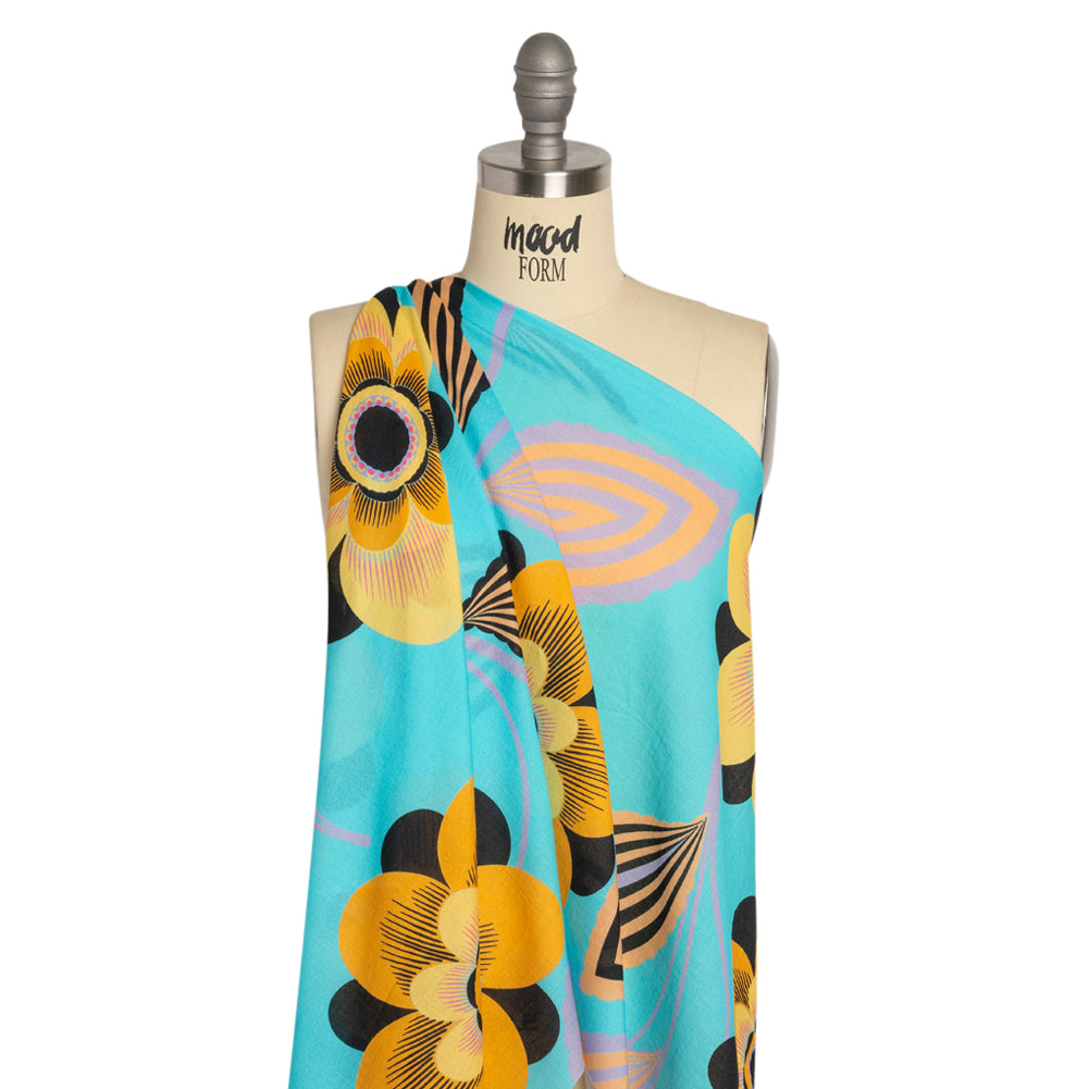 Mood Exclusive Blue Coconut Breeze Cotton Crepe Drape