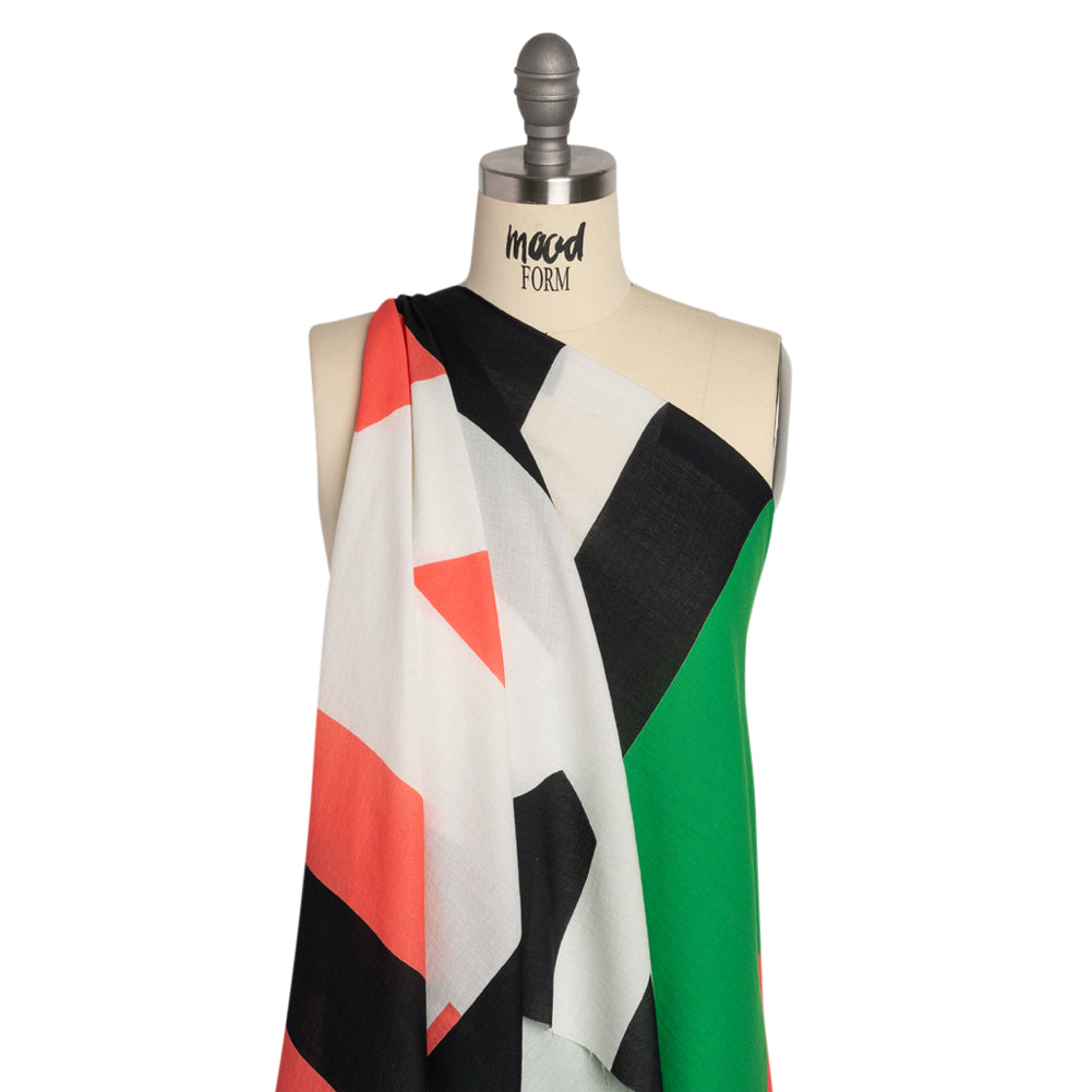 Mood Exclusive Green Down the Line Cotton Crepe Drape