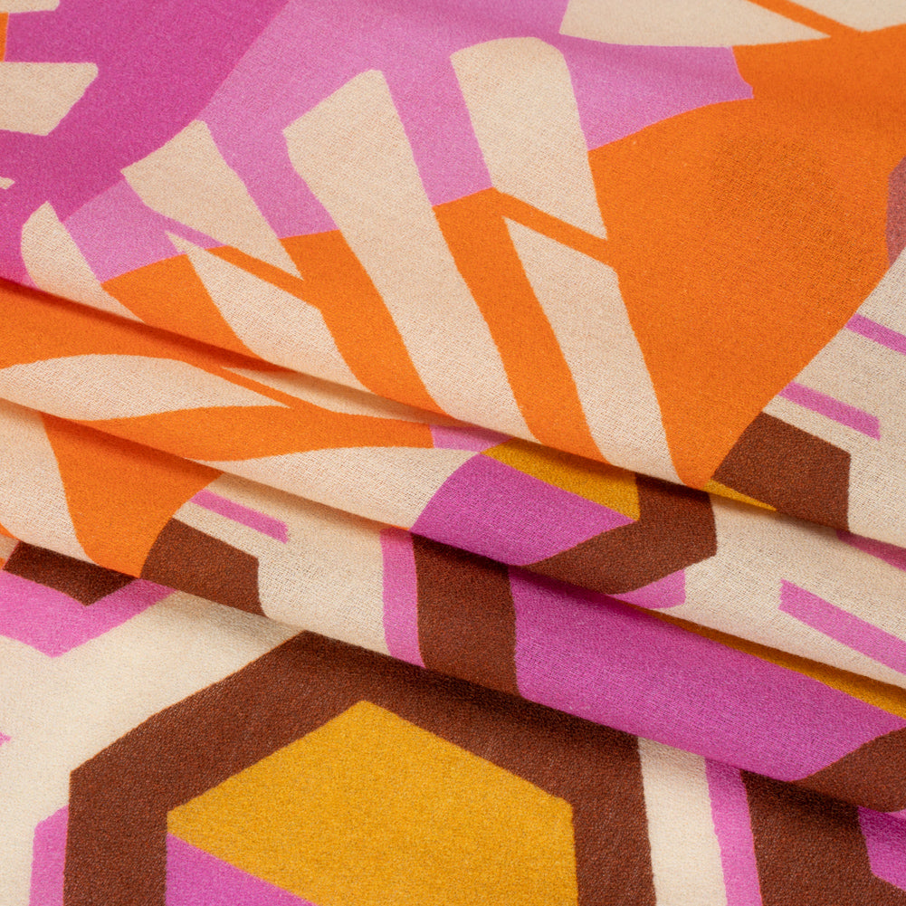 Mood Exclusive Orange Itsy Bitsy Sewist Cotton Crepe Panel Folded