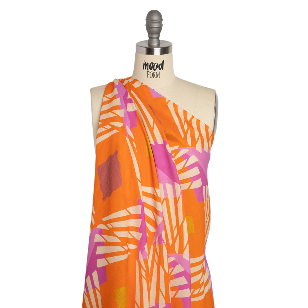 Mood Exclusive Orange Itsy Bitsy Sewist Cotton Crepe Panel Drape