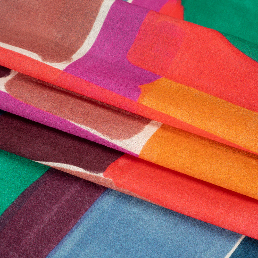 Mood Exclusive Berry Building Blocks Cotton Crepe Panel Folded