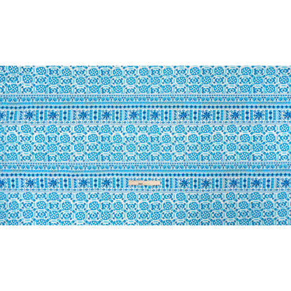 Mood Exclusive Blue Polygon Petals Cotton Crepe Full