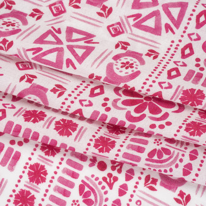Mood Exclusive Pink Polygon Petals Cotton Crepe Folded