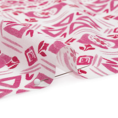 Mood Exclusive Pink Polygon Petals Cotton Crepe Detail
