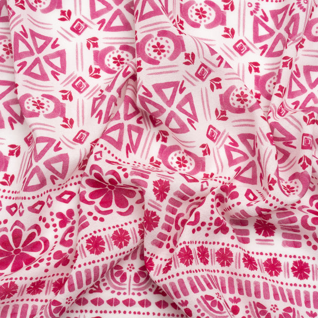 Mood Exclusive Pink Polygon Petals Cotton Crepe