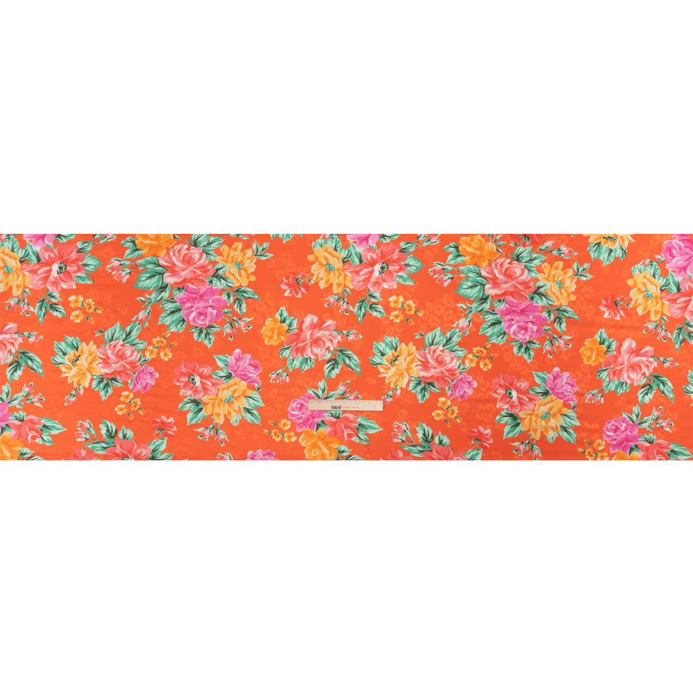 Floral Viscose Jacquard Print - Orange Floral - Mood Exclusive Downright Dalloway Drape