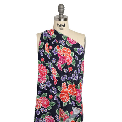 Mood Exclusive Midnight Bountiful Bushes Slubbed Gauzy Cotton Woven Drape