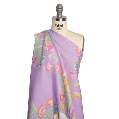 Mood Exclusive Lilac Stitch by Stitch Linen and Cotton Woven Drape