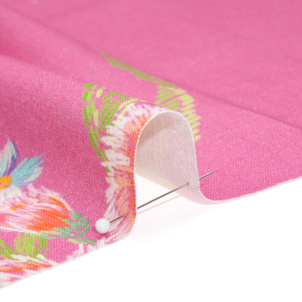 Mood Exclusive Pink Stitch by Stitch Linen and Cotton Woven Detail