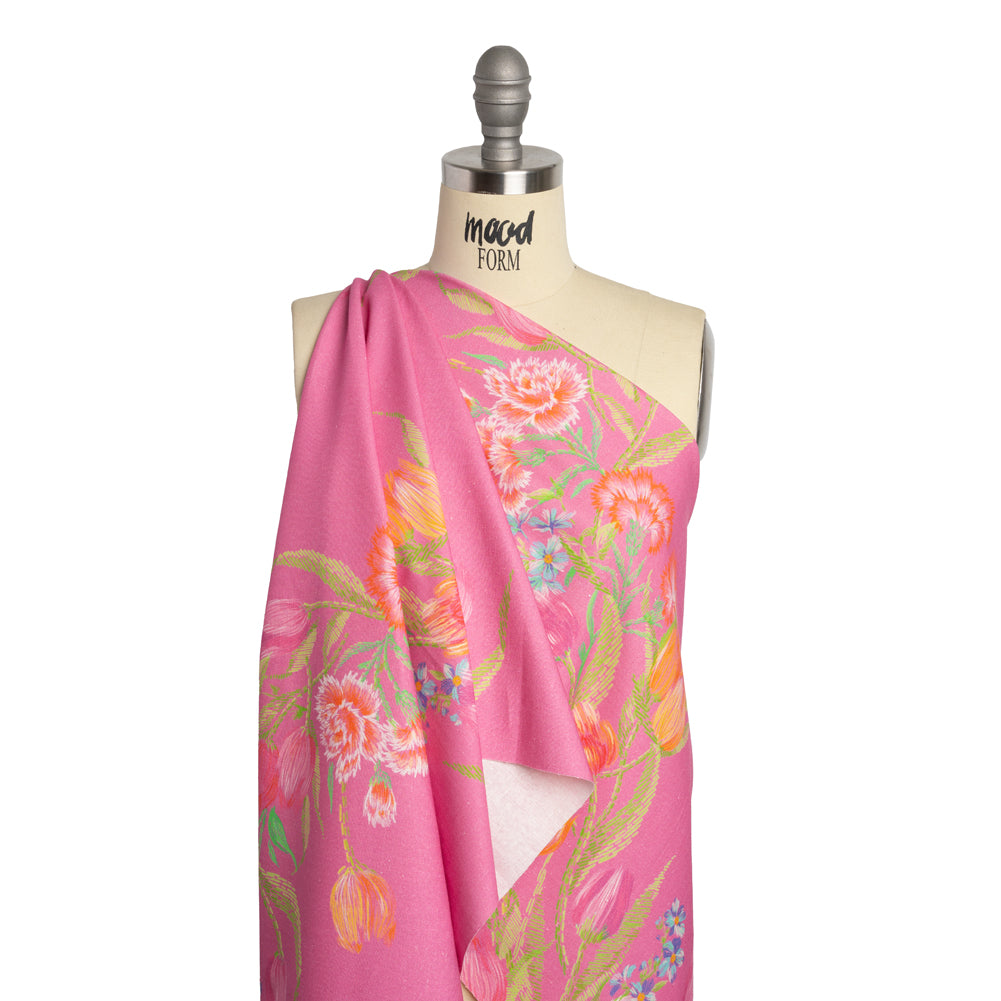 Mood Exclusive Pink Stitch by Stitch Linen and Cotton Woven Drape