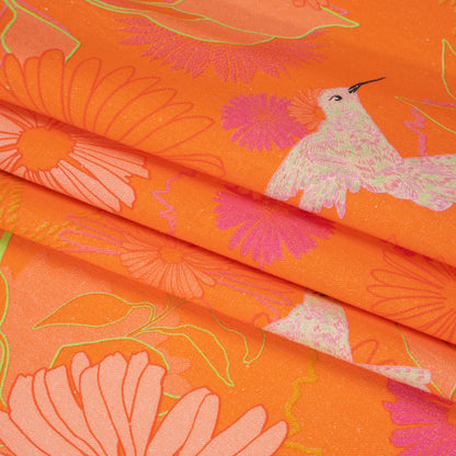 Mood Exclusive Hummingbird Heart Linen and Cotton Woven Folded