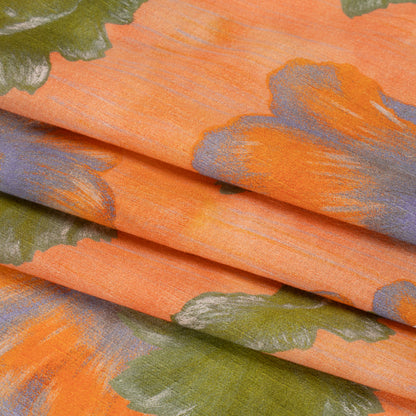 Mood Exclusive Orange Clementines and Lavender Cotton Crepe Folded