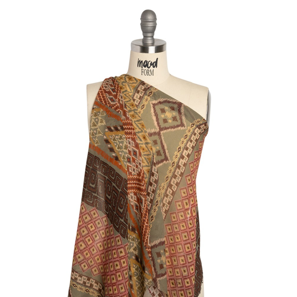 Mood Exclusive Olive Style Central Viscose Chiffon Drape
