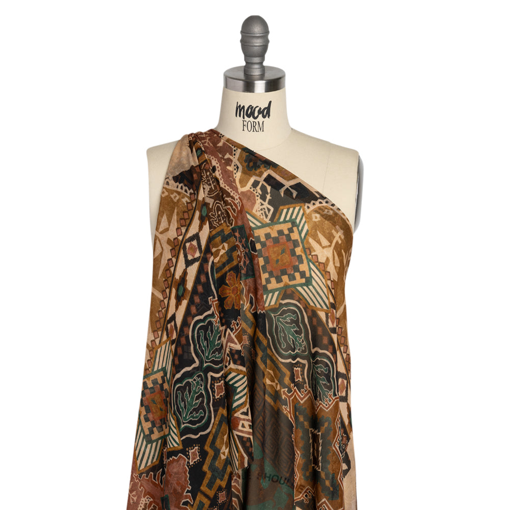 Mood Exclusive Brown Pathway Prowler Viscose Chiffon Detail