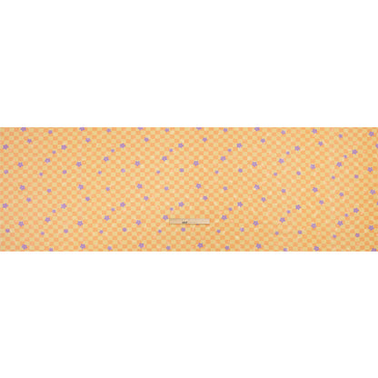 Hands Viscose Jacquard Print - Peach Floral Checkerboard - Mood Exclusive Dippin' Disco Drape