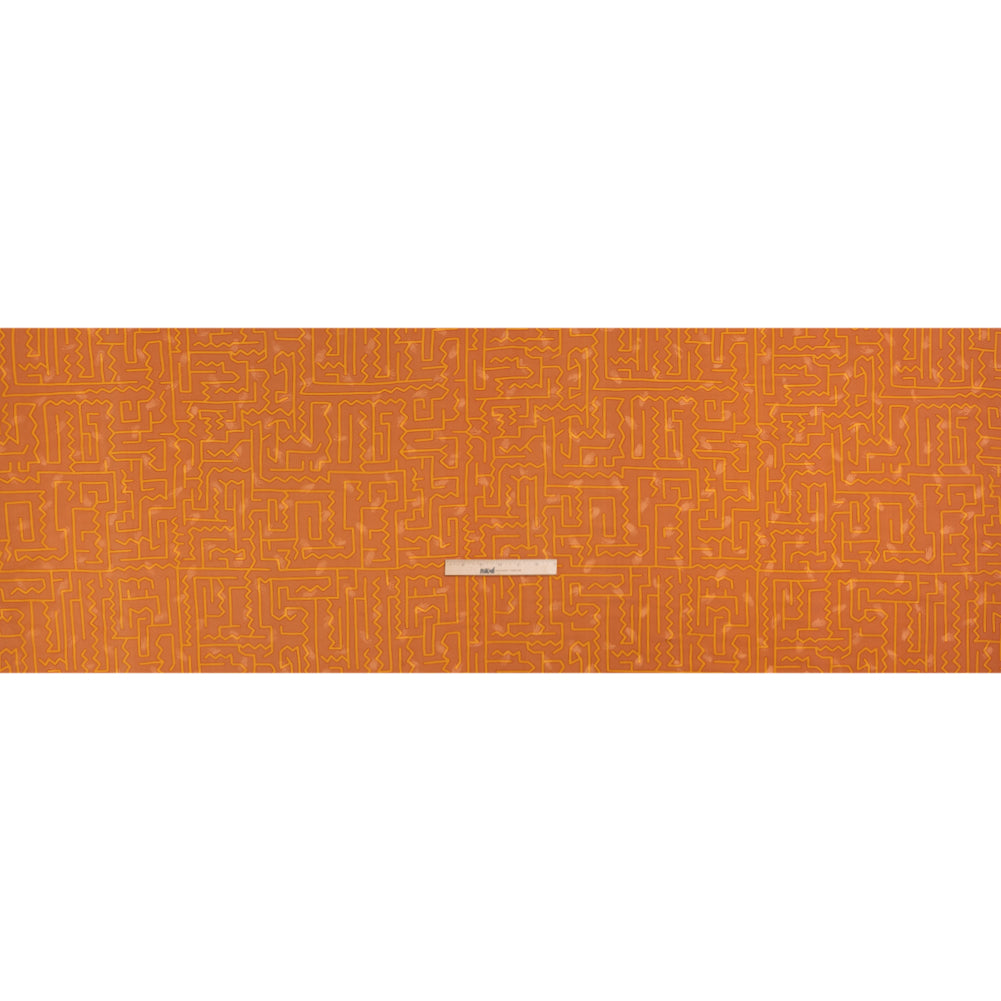 Hands Viscose Jacquard Print - Orange Maze Lines - Mood Exclusive Great Escape Drape