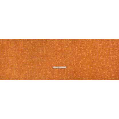 Hands Viscose Jacquard Print - Orange Maze Lines - Mood Exclusive Great Escape Drape