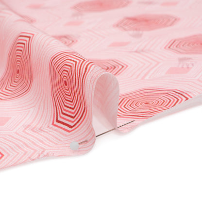 Hands Viscose Jacquard Print - Pink Geometric - Mood Exclusive Retro Reverb Folded