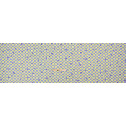 Hands Viscose Jacquard Print - Light Blue Floral Checkerboard - Mood Exclusive Dippin' Disco Drape