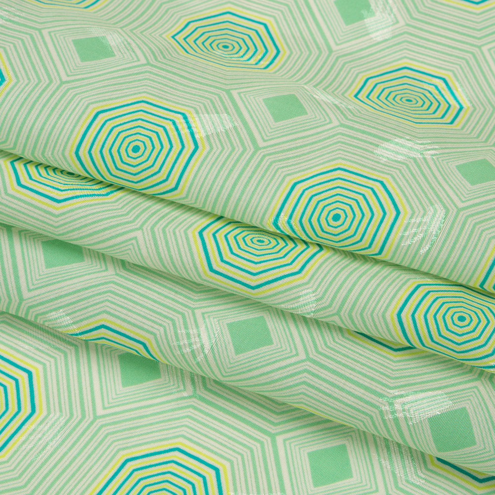 Hands Viscose Jacquard Print - Green Geometric - Mood Exclusive Retro Reverb Full