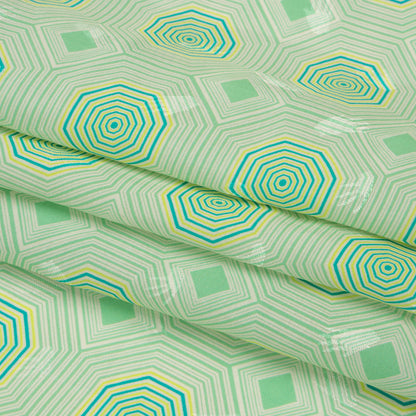 Hands Viscose Jacquard Print - Green Geometric - Mood Exclusive Retro Reverb Full