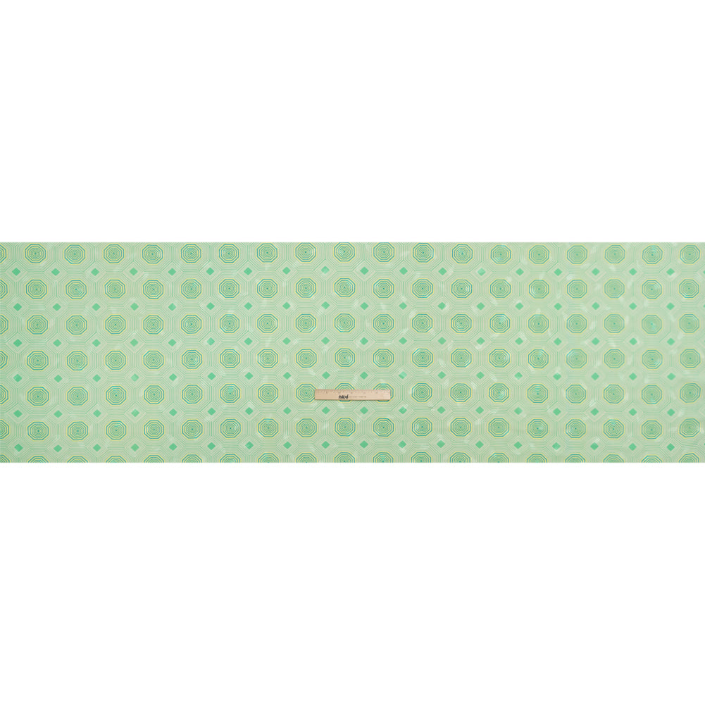 Hands Viscose Jacquard Print - Green Geometric - Mood Exclusive Retro Reverb Drape