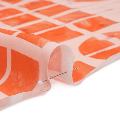 Hands Viscose Jacquard Print - Coral Divided Geometric Shapes - Mood Exclusive Elementary Views Folded