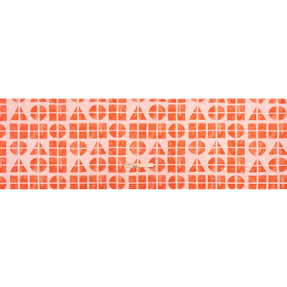Hands Viscose Jacquard Print - Coral Divided Geometric Shapes - Mood Exclusive Elementary Views Drape