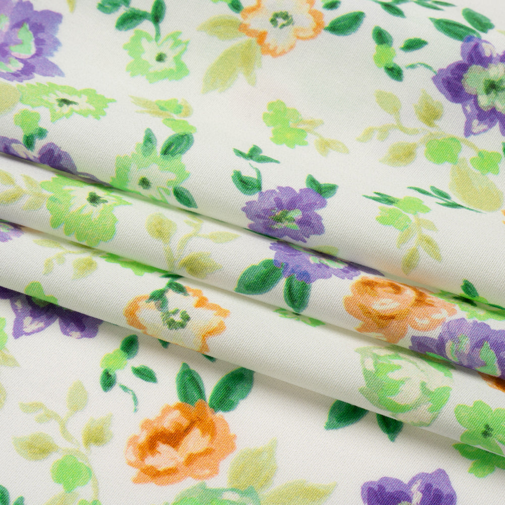 Mood Exclusive White Inch by Inch Stretch Cotton Poplin Folded