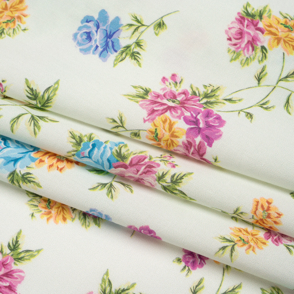Mood Exclusive Off White Aromatic Enchantments Stretch Cotton Poplin Folded