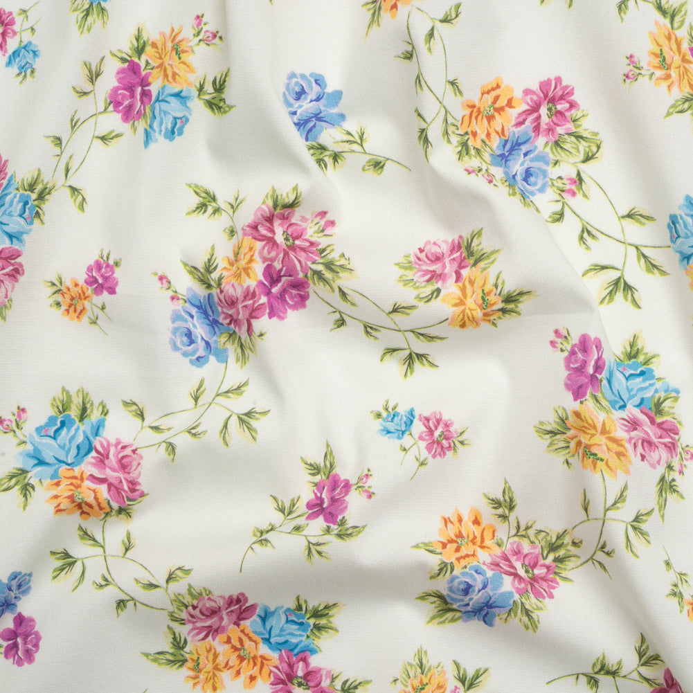Mood Exclusive Off White Aromatic Enchantments Stretch Cotton Poplin