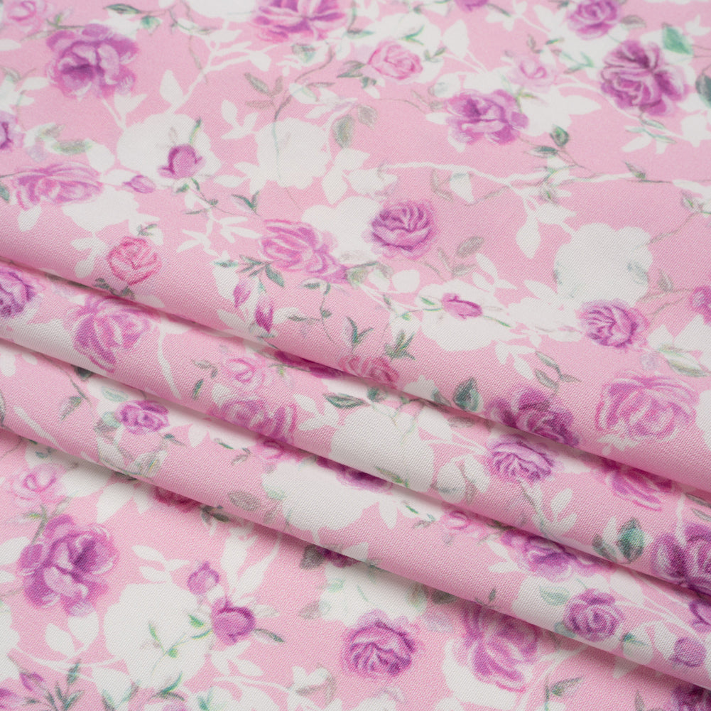 Mood Exclusive Pink Pickings Stretch Cotton Poplin Folded