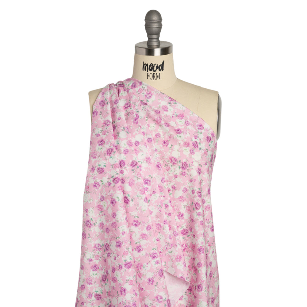 Mood Exclusive Pink Pickings Stretch Cotton Poplin Drape