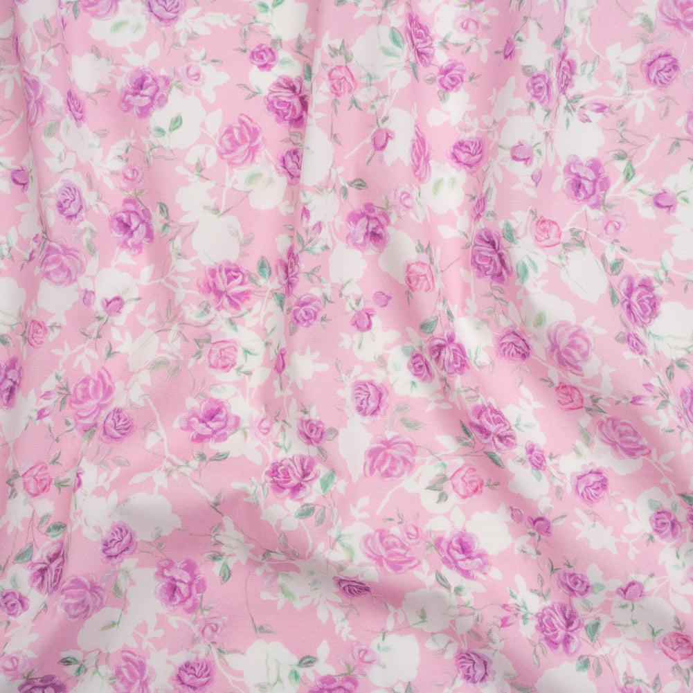 Mood Exclusive Pink Pickings Stretch Cotton Poplin